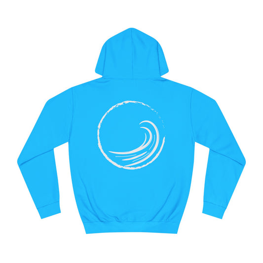 Hawaiian Blue Wave Back Print Unisex Hoodie