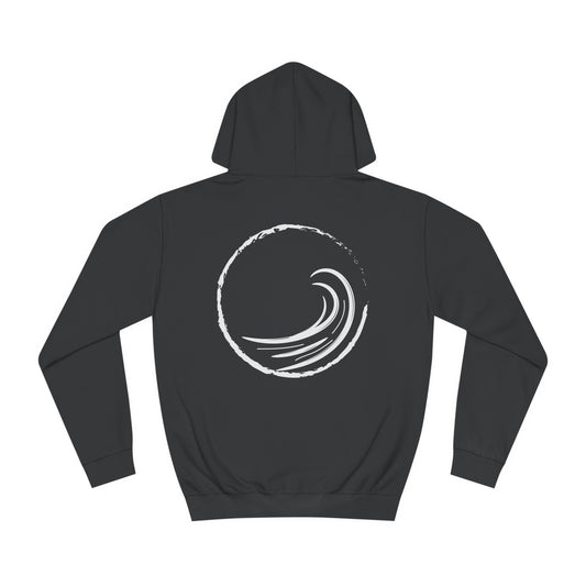 Black Wave Back Print Unisex Hoodie