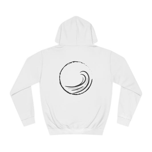 White Wave Back Print Unisex Hoodie